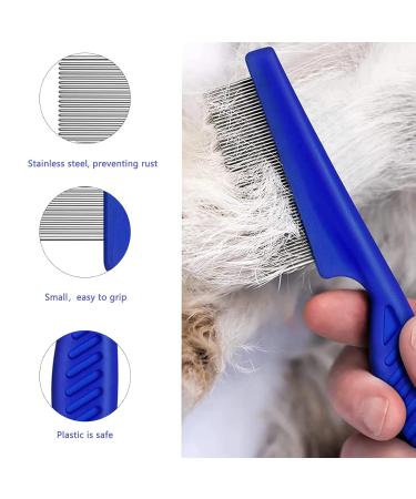 Auxhcyl 9-Piece Flea Comb Set for Cats & Dogs - Lice & Tick Remover with Dust Ridge Ideal for Knots & Dirt - Buy Online on GoSupps.com