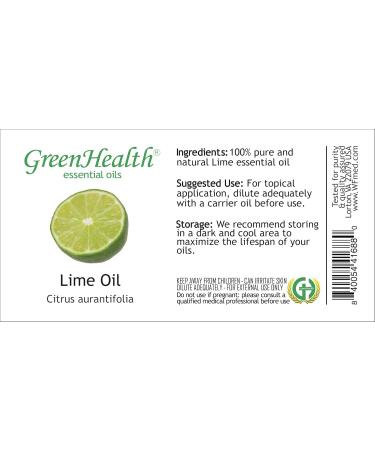 GreenHealth Lime 2 fl oz (59 ml) Glass Bottle w/Glass Dropper 100% Pure Essential Oil - Buy Online on GoSupps.com