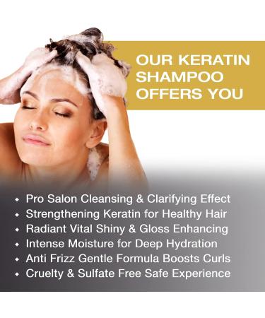 Vitamins Keratin Shampoo Hair Treatment with Biotin, Collagen & Castor Oil - Sulfate Free for Dry, Damaged, Color Treated Hair - Buy Online on GoSupps.com