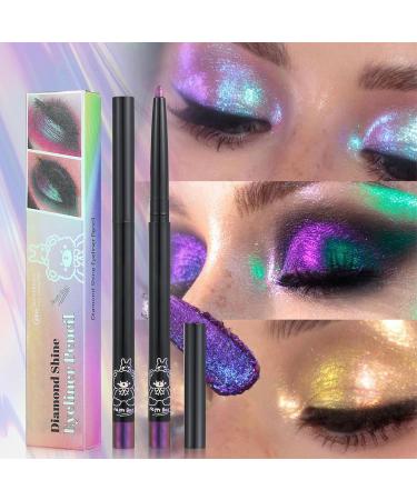  Erinde Erinde Metallic Chameleon Blue Glitter Eyeliner Pencil Multicolor Eye Stick Long-Lasting Sparkling Eyeliner - Buy Online on GoSupps.com
