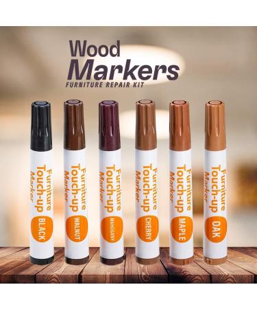 Katzco Furniture Repair Kit Wood Markers Set - 13 Markers and Wax Sticks for Stains, Scratches, Floors, Tables, Desks - Sharpener Included - Ideal for Carpenters, Bedposts, Touch-Ups, Molding Cover-Ups - Buy Online on GoSupps.com