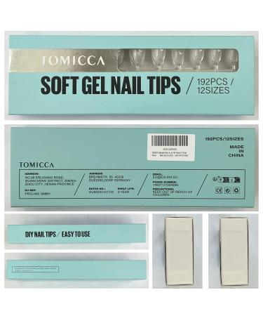 Tomicca Mandel Ultra Short Nail Tips - 192 Pieces Gel Full Cover Pre-Shaped Half-Matt Tips for Geln gel & Acrylic Nails - 12 Sizes - Buy Online on GoSupps.com