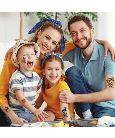 Watercolor Dog Temporary Tattoos for Kids & Adults - 12 Sheets Body Art Stickers for Face, Hands, and more - Buy Online on GoSupps.com