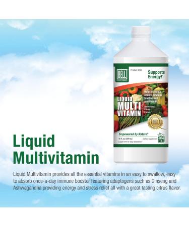 Premium Bell Liquid Multivitamins for Women and Men - Easy Absorption Proprietary Blend - Non-GMO, Soy, Gluten, Dairy Free - 16 Fl.oz - Buy Online on GoSupps.com