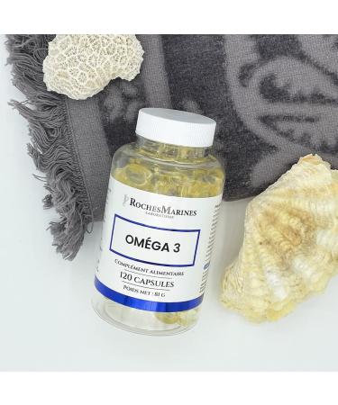 Roches Marines - Omega 3 Dietary Supplement - Good Brain Function - Vision - Cardiovascular Health - 120 Capsules - Developed in France - Buy Online on GoSupps.com