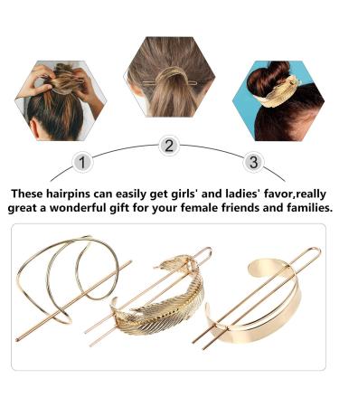 Lurrose Hair Cuff Rolls Set - 3 Pieces with Leaves | Gold Hair Bowl Buns & Holder for Women - International Shipping Available - Buy Online on GoSupps.com