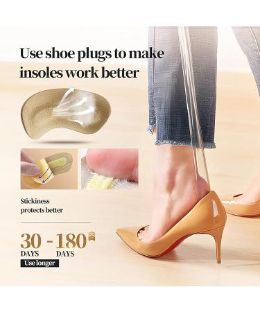 Premium Leather Heel Pads Inserts - 5 Pairs (Nude 0.3 inch) | Heel Grips for Pain Relief, Improved Shoe Fit & Comfort - Buy Online on GoSupps.com