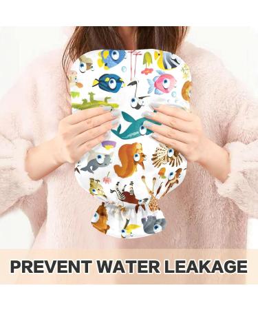 Naanle Zoo Animals 2L Hot Water Bottle with Cover - Large Transparent Heat & Cold Therapy for Pain Relief Hand & Feet Warmer - Buy Online on GoSupps.com
