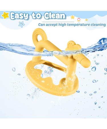 Sratte 3 Pack Silicone Baby Teething Toys for Babies 0-6 Months - Anti-Drop Hand Teether Set for Sucking Needs - Less Dust Baby Chew Toy - Perfect Baby Gift - Buy Online on GoSupps.com