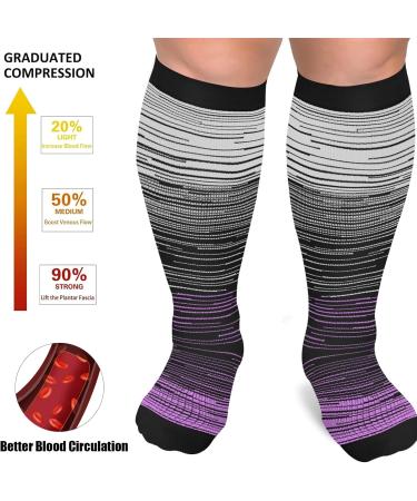 3 Pairs Plus Size Compression Socks (20-30 mmHg) for Women & Men - Wide Calf Knee High Stockings for Nurses & Seniors - 4XL Size - Buy Online on GoSupps.com