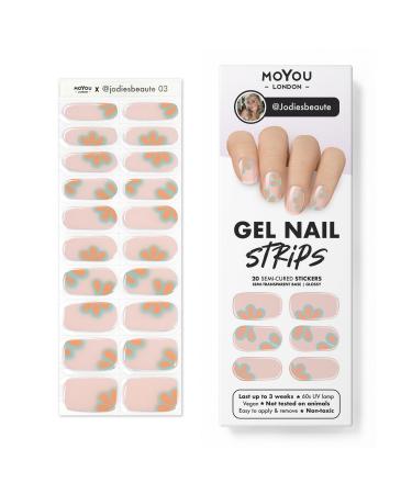MOYOU LONDON Semi Cured Gel Nail Strips 20 Pc. Gel Wraps for Nails Get 1 Free UV Lamp when you Get 3 or More Easy Apply & Remove for Salon-Quality Manicure -Jodiesbeaute 03