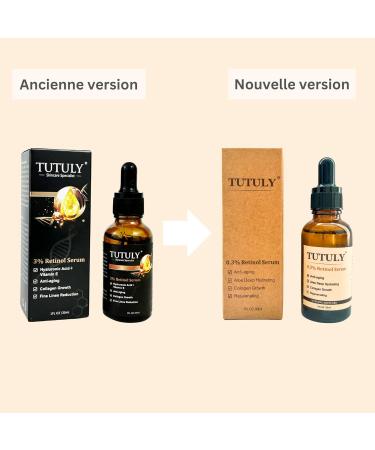 TUTULY Retinol Serum 0.3% with Natural Extracts | Aloe Vera Honey Vitamin E Elastin Hyaluronic Acid | Anti-Aging Wrinkle Prevention Increase Elasticity 30ml - Buy Online on GoSupps.com