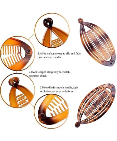 Youme 6-Piece Banana Hair Clips Set for Women - Thick Fine, Curly, Vintage, Large & Small Bananas - Hair Clincher Combs Tool Barrettes Accessories - Fishtail Clip Double Set - Ponytail Holder Grip - Assorted Styles - Buy Online on GoSupps.com