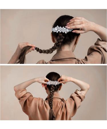 Lusofie 2Pcs Rhinestone Hair Clips Crystal Pearl Bridal Hair Clip Fancy Hair Clips Wedding Accessories Hair Barrettes for Women Girls Bridal - Buy Online on GoSupps.com