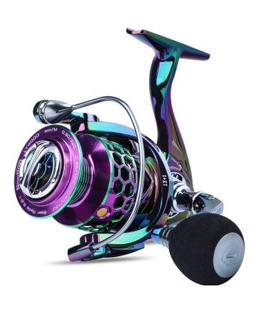Sougayilang Colorful Fishing Reel 13 +1 BB Light Weight Ultra Smooth Powerful Spinning Reels, with CNC Line Management Graphite Frame, for Freshwater LY2000