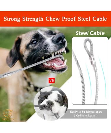 Waterproof Dog Leash - Chew Proof Tie-Out 15m Training Leash for Dogs (Orange) - Durable Lightweight & Reflective - Buy Online on GoSupps.com