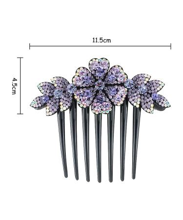 Crystal Bride Wedding Hair Comb - Purple Rhinestone Side Combs - Buy Online on GoSupps.com
