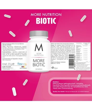 More Biotic: 3-Pack of 30 Vegan Capsules | Supports Intestinal & Vaginal Flora | 32 Billion Probiotics per Capsule | Clinically Studied Strains - Buy Online on GoSupps.com