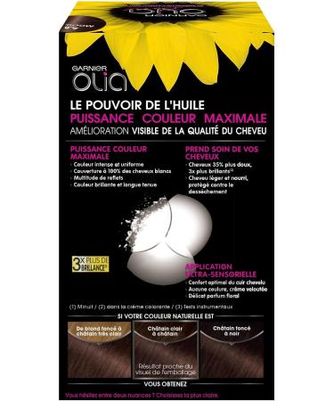 Garnier Olia Permanent Hair Dye Ammonia-Free Natural Flower Oils Mocha (4.8)  - Buy Online on GoSupps.com