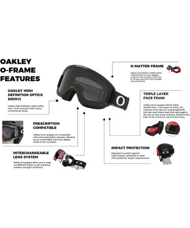 Oakley O-Frame 2.0 PRO Ski Goggles For Men & Women + iWear Eyewear Kit - Matte Black/Dark Gray - Buy Online on GoSupps.com