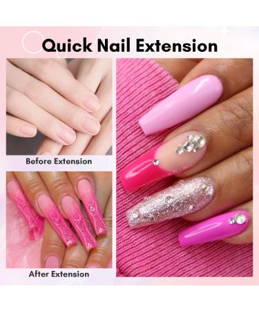 Makartt Poly Nail Gel 50ML Soft Pink Builder for Nail Extension Strengthener 3D Trendy Nail Art Design Manicure Home DIY Salon - Fondant Pink - Buy Online on GoSupps.com