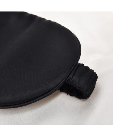 100% Mulberry Silk Light-Proof Sleep Mask for Ultimate Comfort - Skin-Friendly, Breathable & Wide Coverage - Perfect Gift Package - Black - Buy Online on GoSupps.com