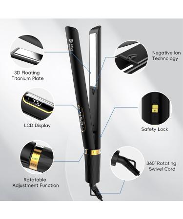 Nicebay Titanium Flat Iron | 5 Temp Settings Negative Ion Technology Travel-Friendly | Fast Heating & Wide Voltage - Buy Online on GoSupps.com