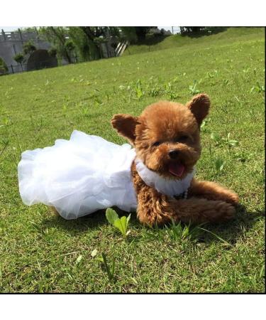 Delifur Dog White Wedding Dress Princess Fashion Skirt for Small Medium Dogs & Cats (L) - Buy Online on GoSupps.com