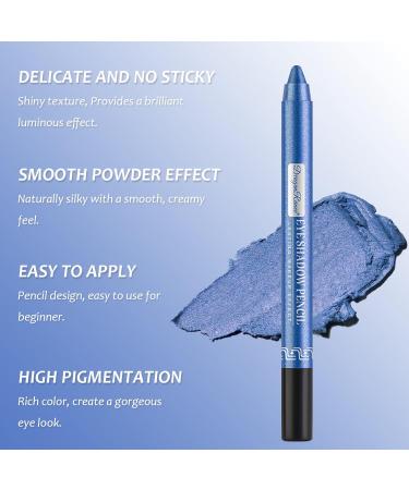 Royal Blue Waterproof Eyeshadow Pen Crayon Stick | Long-Lasting & Non-Blooming Cream Shadow Pencil | Pearlescent Glitter Eye Makeup - Buy Online on GoSupps.com