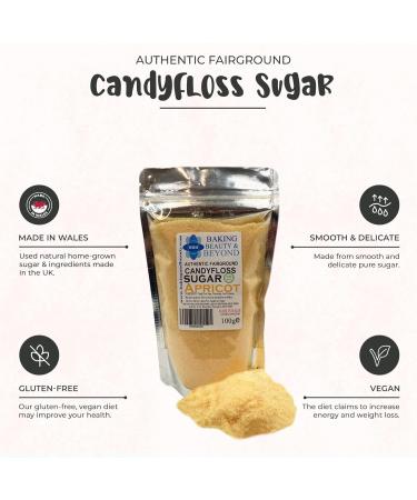 Baking Beauty Premium Apricot Flavour Floss Sugar for Cotton Candy - 800g Bulk Pack | Natural Ingredients for Perfect Cotton Candy | Ideal for Every Occasion - Buy Online on GoSupps.com