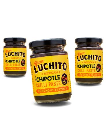 Gran Luchito Mexican Chipotle Chili Paste 3.5oz | Handmade in Mexico | Super Smoky Chipotle Sauce with A Medium to High Heat | All Natural & Gluten/GMO Free - Perfect For Mexican Cooking 3.5 Ounce (Pack of 3)