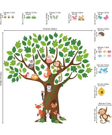 DECOWALL SG-2211 Giant Tree Kids Wall Stickers - Peel and Stick Animals for Nursery Decor - Removable Monkey Big Tree Decals for Bedroom, Living Room, Playroom - Art Murals Decorations - Buy Online on GoSupps.com