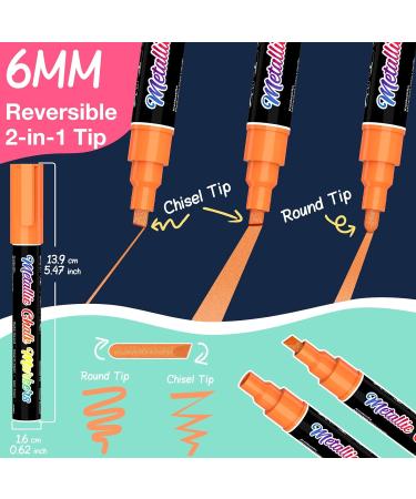 10 Metallic Liquid Chalk Markers - Erasable Pens for Chalkboard, Glass, Blackboard - Washable Window Markers - Includes 10 Metallic Colors - Buy Online on GoSupps.com