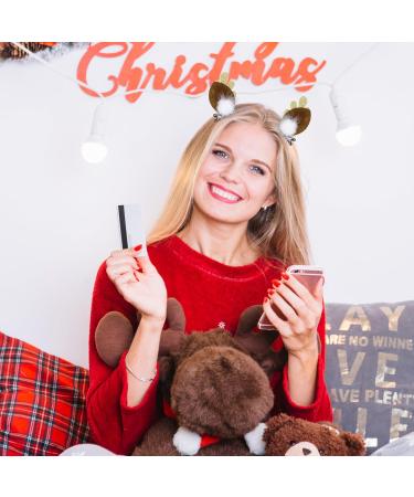 2 Pairs Christmas Hair Clip - Christmas Reindeer Antlers Headdress Cute Reindeer Antlers Ears Hairpins Christmas Party Hair Accessories for Girls Women - Buy Online on GoSupps.com