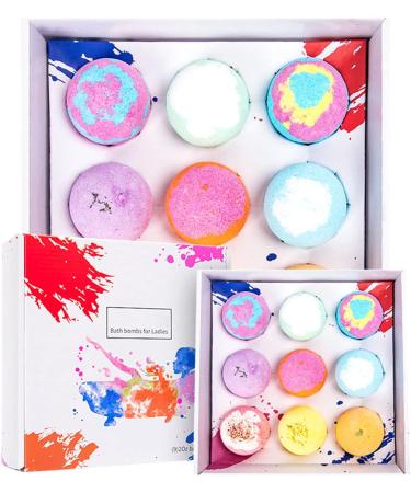 Auyeetek Bath Bombs 9 Pcs Organic Fizzies Spa Kit for Women and Girls - Perfect Gifts for Birthday, Valentines, Christmas, Anniversary and More - Buy Online on GoSupps.com