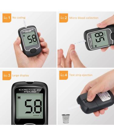 Exactive EQ Impulse Glucose Kit X 25 - Blood Sugar Tester Diabetes Testing Kit 2021 Upgrade with 25 Codefree Test Strips and 25 Lancets for UK Diabetics in mmol/L - Buy Online on GoSupps.com