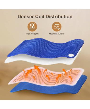 Durpeak Extra Large Heating Pad for Back Pain Relief - Moist Heat Therapy for Shoulders, Neck, Cramps & Arthritis - 17 x 33 - Sapphire Blue - Buy Online on GoSupps.com