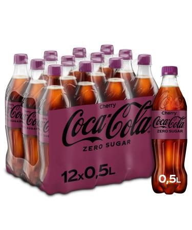Coca -Cola Zero Sugar Cherry - fruity soft drink with cherry taste - without sugar and without calories - caffeine soft drink in disposable bottles (12 x 500 ml)