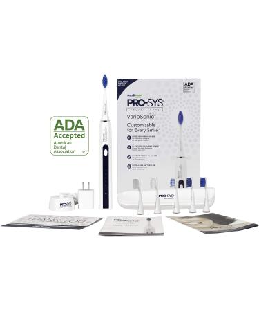 PRO-SYS VarioSonic Rechargeable Power Electric Toothbrush ADA Accepted Smart Sonic Toothbrush 25 Cleaning Modes with Timer - 5 Replacement Dupont Brush Heads 5 Brushing Speed - with Travel Case - Buy Online on GoSupps.com