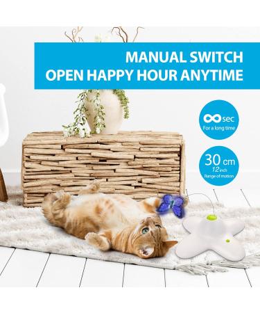 Interactive Butter-Fly Cat Toy with Rotating Flutter Bug and Replacements - For Indoor Cats by All For Paws - Buy Online on GoSupps.com