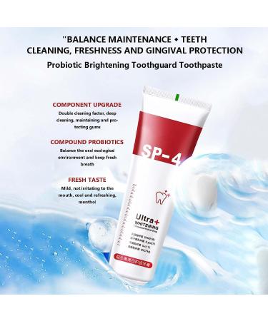 Sp-4 Toothpaste - Sp-4 Breath Toothpaste - Probiotic Tooth Whitening Agent Breath Freshing Whiting Toothpaste for Adults Dazzling White Toothpaste Enamel Strengthening Toothpaste (1pcs) - Buy Online on GoSupps.com