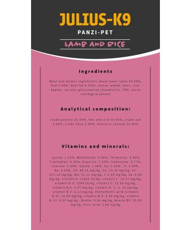 Julius-K9 - Lamb & Rice - Hypoallergenic food for adult dogs - Lamb and rice dog food - Suitable for all breeds - 3 kg - Buy Online on GoSupps.com