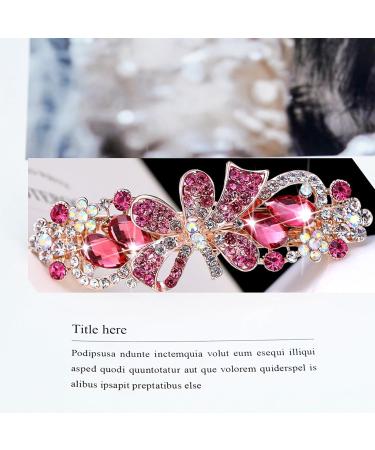 Hairpin rhinestone ponytail hair clip exquisite streamer flower spring clip crystal hair clip diamond hair accessories women's ponytail hair clip (red) - Buy Online on GoSupps.com