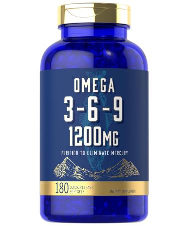 Carlyle Omega 3-6-9 1200mg | 180 Softgel Capsules | Triple Omega Supplement | Fish Flaxseed & Borage Oils with EPA & DHA | Non-GMO & Gluten Free