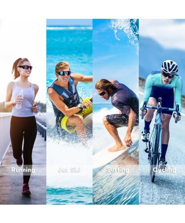 Polarized Sports Sunglasses - Bea CooL TAC Glasses for Baseball, Cycling, Running - White Blue - Buy Online on GoSupps.com