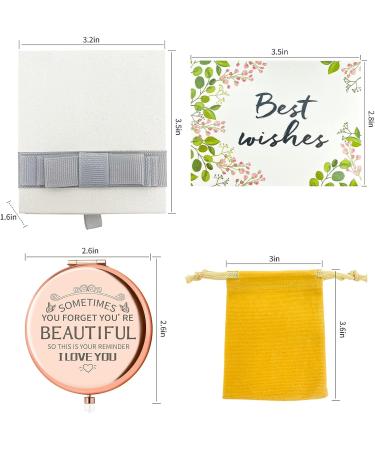 Compact Makeup Mirror - Rose Gold | Gifts for Women-Birthday, Valentine's Day, Christmas, Mother's Day, Graduation | Ideal Gift for Mom, Wife, Sister, Friend, Classmate - Buy Online on GoSupps.com