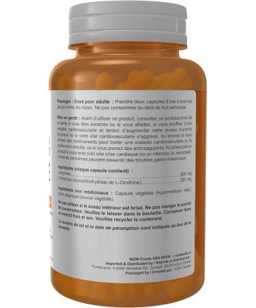 NOW Sports Nutrition L-Arginine & L-Ornithine 500/250 mg Amino Acids 100 Veg Capsules 100 count (Pack of 1) - Buy Online on GoSupps.com