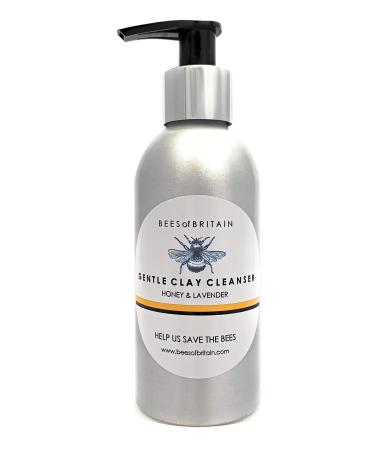 BEES of BRITAIN - 99% Natural - Clay Cleansing Lotion - Honey Lavender. Cleanse Hydrate. pH 5.5 Sensitive Skin. We Donate 5% of our Profit to Save Bees + Pollinators. 150ml