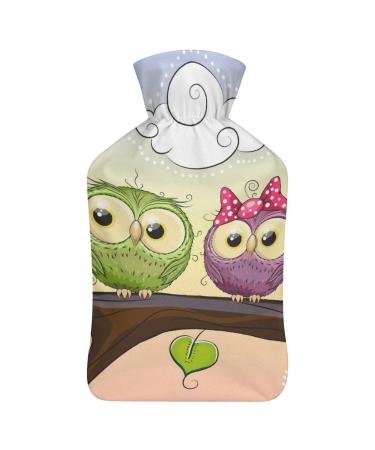 Cartoon Owl Hot Water Bottle With Cover Plush Bed Bottle Hand Warmer For Adults And Children 26.5X15.3cm