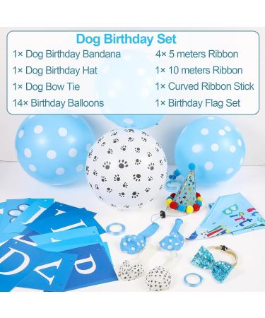 Radsocken Dog Birthday Party Supplies Dog Birthday Bandana Set with Cute Doggie Birthday Hat Bandana Bow Tie Happy Birthday Banner Streamers Balloon Birthday Party Decorations for Dog Cat Pets - Buy Online on GoSupps.com